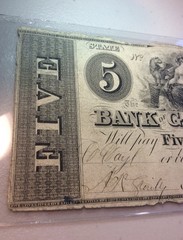 Scarce 1839 $5 Bank of Gallipolis- Under 200 Exist Today- Obsolete Currency Note
